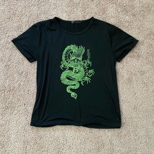Black and green dragon shirt
